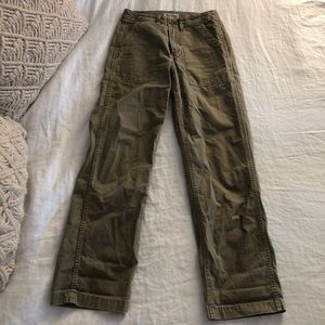 Madewell green fatigue pants straight / wide leg
